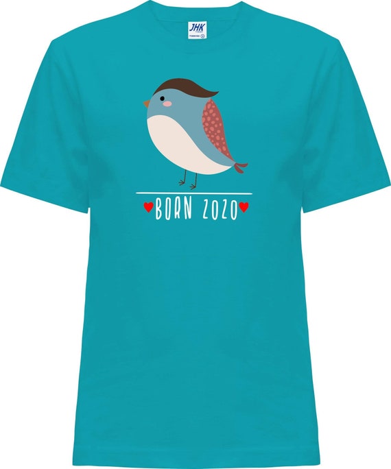 Kleckerliese Baby Kinder T-Shirt "Born 2020 Tiermotiv Vogel" Kurzarm Sprüche Jungen Mädchen Shirt Nicki mit Aufdruck Motiv