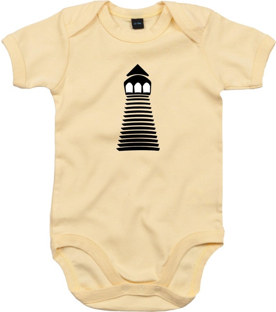 kleckerliese Baby Body "Leuchtturm" Babybody Strampler Jungen Mädchen Kurzarm