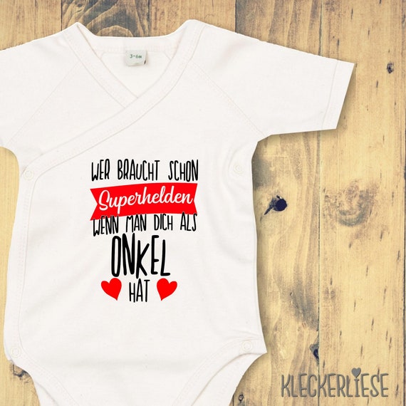Wrap baby bodysuit "Who needs superheroes when they have you as an uncle" baby bodysuit romper
