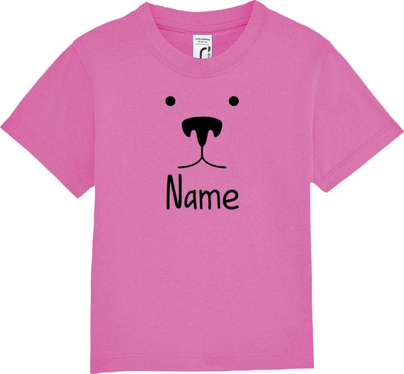 kleckerliese Kinder Baby Shirt Kleinkind "Tiere Bär Braunbär Wunschname" mit Wunschnamen Jungen Mädchen T-Shirt