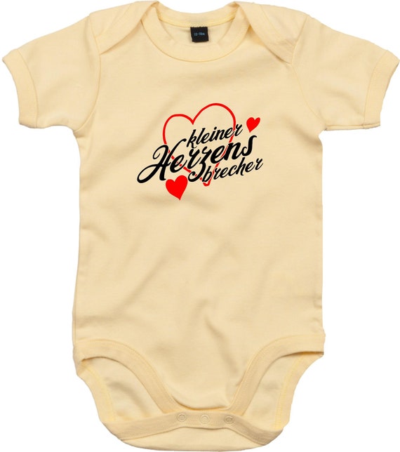 kleckerliese Baby Body "kleiner Herzens Brecher" Babybody Strampler Jungen Mädchen Kurzarm