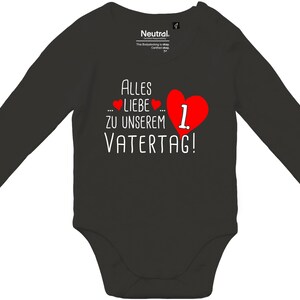 Kleckerliese Father's Day Long Sleeve Bodysuit Happy Father's Day Fair Wear Organic Baby Bodysuit image 6