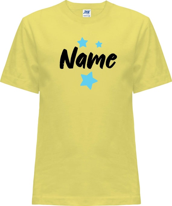 Kleckerliese Baby Kinder T-Shirt "Name Wunschname Sterne" Kurzarm Sprüche Jungen Mädchen Shirt Nicki mit Aufdruck Motiv