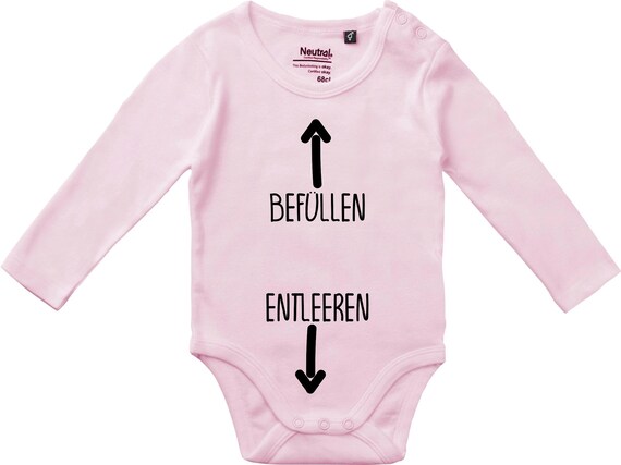 kleckerliese Langarm Babybody "Befüllen Entleeren" Baby Body Jungen Mädchen Longsleeve Fair Wear