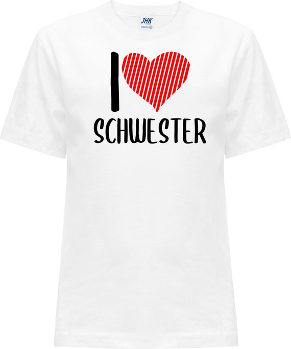 Kinder Baby Shirt "I Love Schwester"