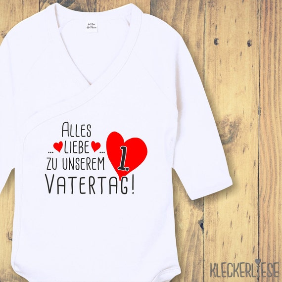 Langarm Wickel Baby Body "Alles Liebe zu unserem 1. Vatertag" Babybody Strampler