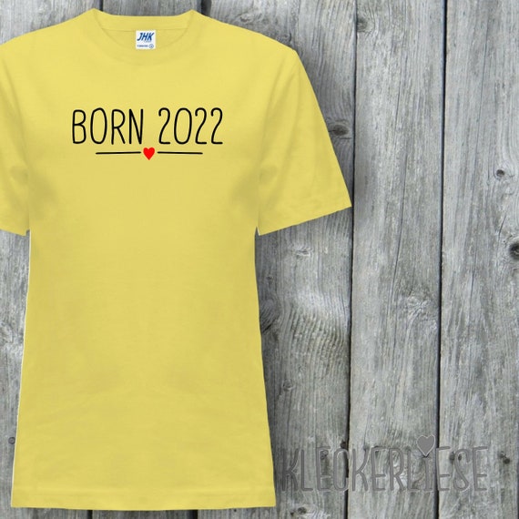 Kinder T-Shirt mit Wunschname "Born Herz Wunschzahl Wunsch Datum" Shirt Jungen Mädchen Baby Kind