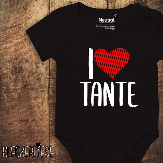 kleckerliese baby bodysuit "I Love Aunt" Fair Wear