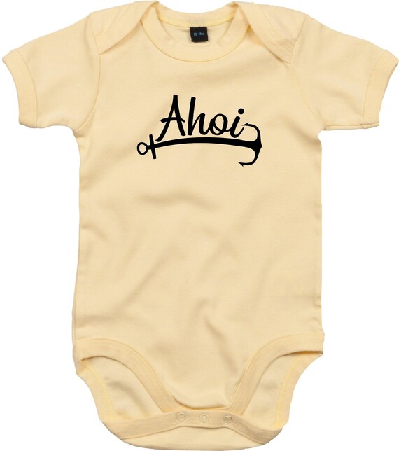 kleckerliese Baby Body "Ahoi Anker Meer Heimat" Babybody Strampler Jungen Mädchen Kurzarm