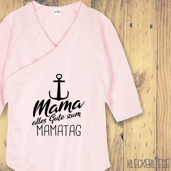 Langarm Wickel Baby Body ""Mama alles Gute zum Mamatag" Babybody Strampler