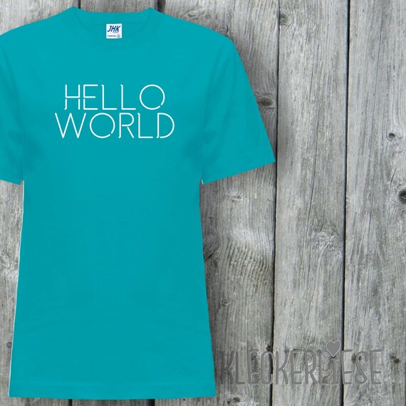 Kinder T-Shirt "Hello World" Shirt Jungen Mädchen Baby Kind