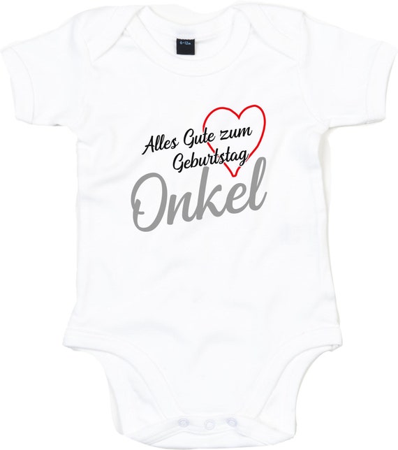 kleckerliese Baby Body "Alles Gute ONKEL Herz" Babybody Strampler Jungen Mädchen Kurzarm