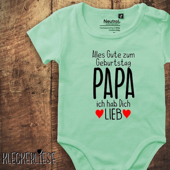 kleckerliese baby bodysuit "Happy Dad, I love you" Fair Wear