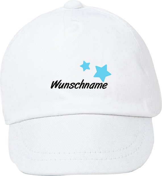 Kleckerliese Baby Kinder Cap "Name Wunschname Sterne" Cap Capy Mütze mit Wunschtext Aufdruck Motiv