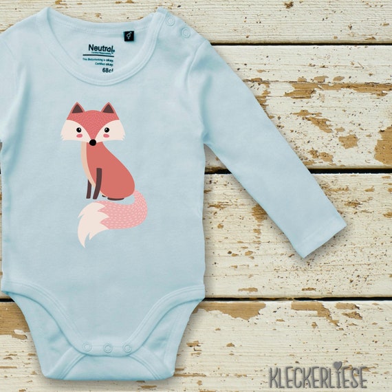 kleckerliese Langarm Babybody "Fuchs" Baby Body Jungen Mädchen Longsleeve Fair Wear