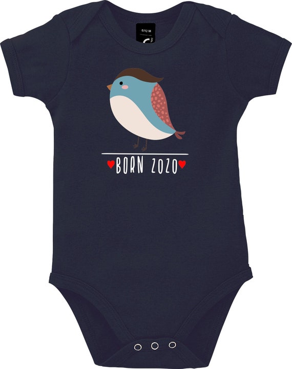 Kleckerliese Baby Body "Born 2020 Tiermotiv Vogel" Jungen Mädchen Kurzarm mit Aufdruck Motiv