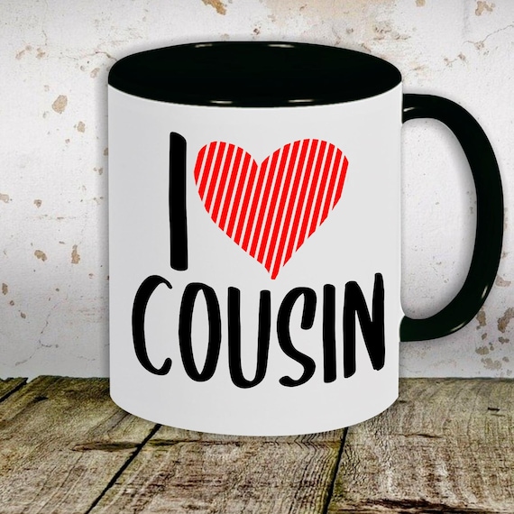 kleckerliese Kindertasse Teetasse Tasse Motiv "I Love Cousin" Milch Kakao Kaffeetasse