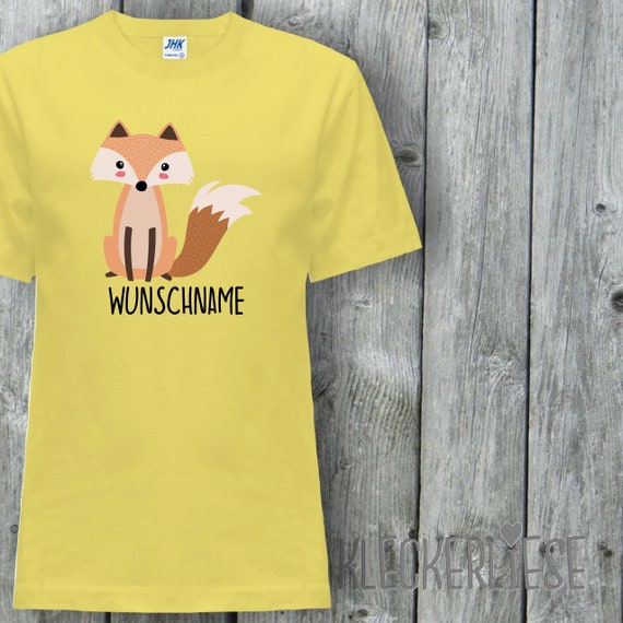 Kleckerliese Baby Kinder T-Shirt "Fuchs" mit Wunschtext Kurzarm Sprüche Jungen Mädchen Shirt Nicki mit Aufdruck Motiv