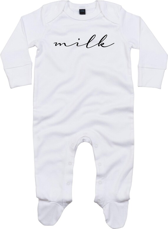 Kleckerliese Baby Schlafanzug "milk" Sleepsuit Langarm Jungen Mädchen Einteiler Strampler