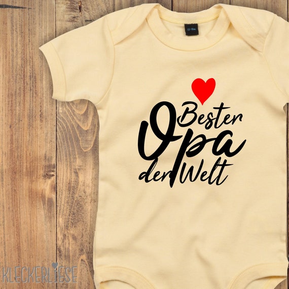 Spilled Baby Body "Best Grandpa in the World" Babybody Romper Boys Girls Short Sleeve