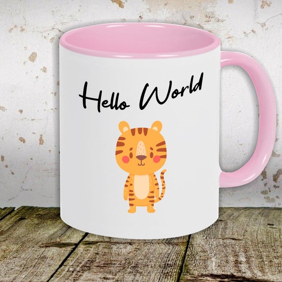 Kaffeetasse Tasse Motiv "Hello World Tiger" Tasse Teetasse Milch Kakao