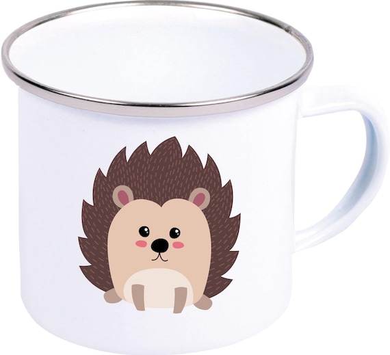 kleckerliese Emaille Kindertasse Teetasse Tasse Motiv Hase Tiermotive Tiere mit Wunschnamen Camping Zelten Retro Becher