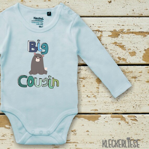 spill long sleeve baby body "Big Cousin brown bear bear" baby body boys girls longsleeve fair wear