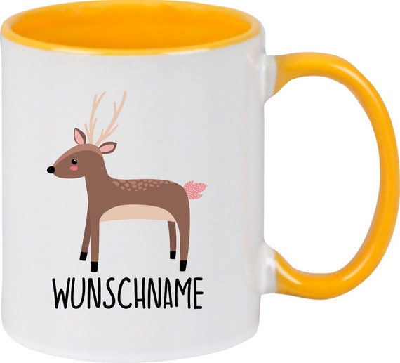 kleckerliese Kindertasse Teetasse Tasse Motiv Reh Rehkitz Tiermotive Tiere mit Wunschnamen