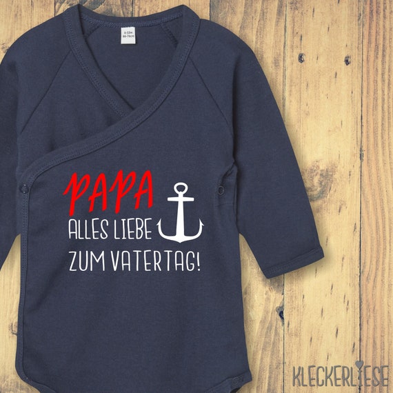Langarm Wickel Baby Body "Papa Alles Liebe zum Vatertag" Babybody Strampler