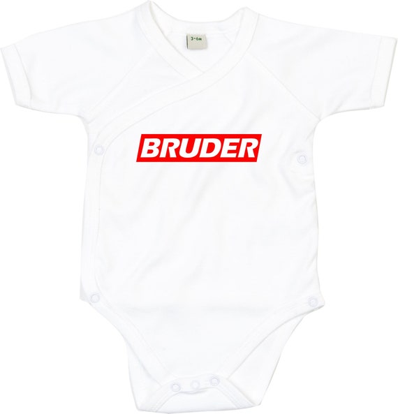 kleckerliese Wickel Baby Body "BRUDER" Babybody Strampler Wickelbody Organic Kimono Kurzarm