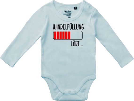 Langarm Babybody Body "Windelfüllung lädt" Fair Wear