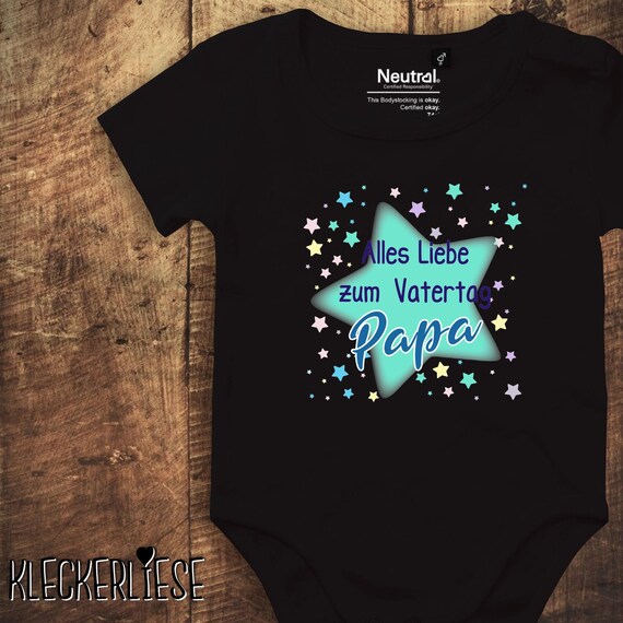 kleckerliese baby bodysuit "Happy Father's Day Dad" fair wear for boys and girls