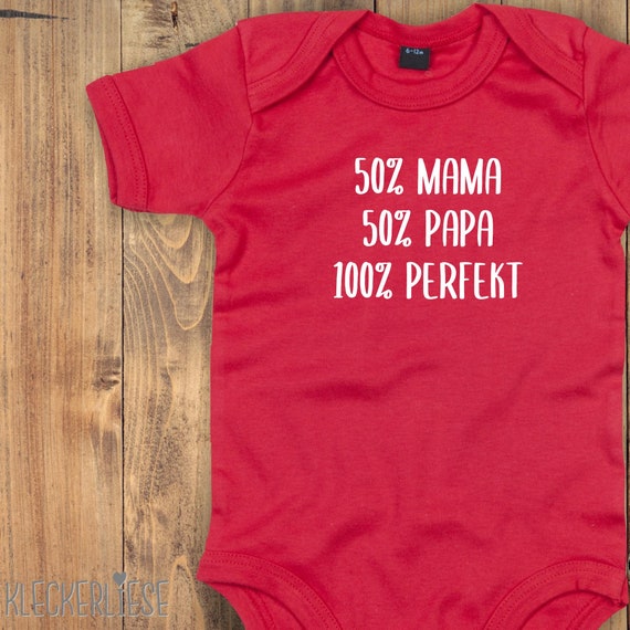 Baby Bodysuit "50 Percent Mom 50 Percent Dad 100 Percent Perfect" baby bodysuit romper