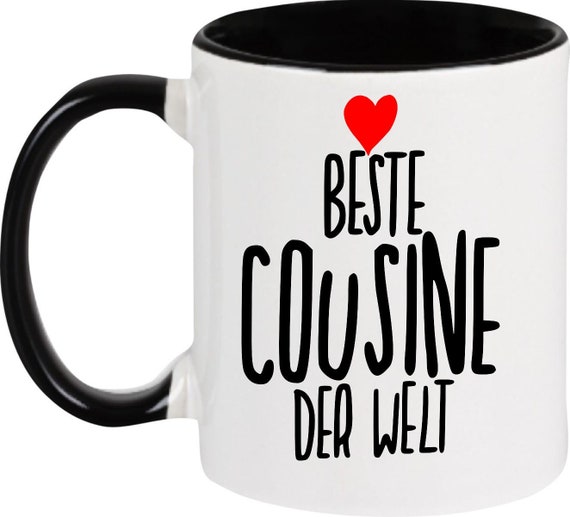 kleckerliese Kindertasse Teetasse Tasse Motiv "Beste Cousine der Welt" Milch Kakao Kaffeetasse