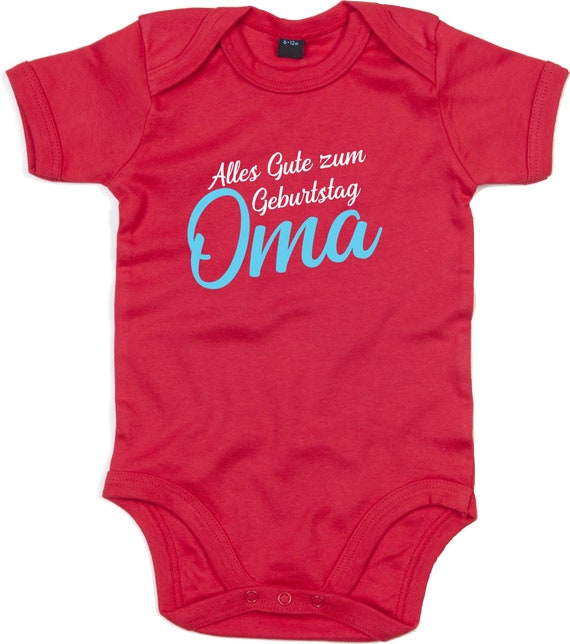 kleckerliese Baby Body "Alles Gute OMA" Babybody Strampler Jungen Mädchen Kurzarm