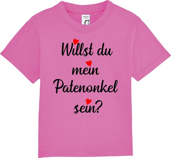 kleckerliese Kinder Baby Shirt Kleinkind  "Willst Du Mein Patentonkel Sein?" Jungen Mädchen T-Shirt