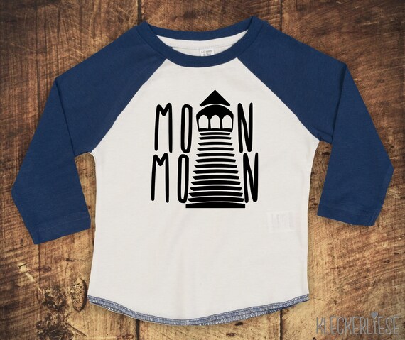 Kleckerliese Baby Kinder T-Shirt Langarmshirt "Moin Moin Leuchtturm" Raglan-Ärmel Jungen Mädchen