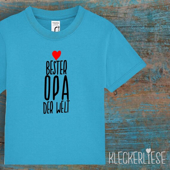 kleckerliese Kinder Baby Shirt Kleinkind  "Bester Opa der Welt" Jungen Mädchen T-Shirt