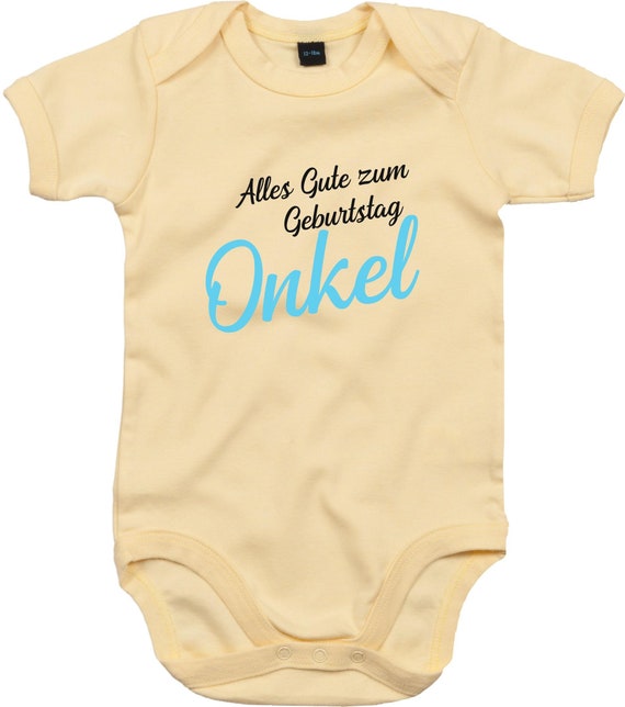 kleckerliese Baby Body "Alles Gute ONKEL" Babybody Strampler Jungen Mädchen Kurzarm