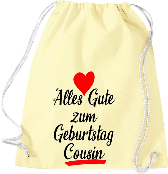 Turnbeutel Alles Gute zum Geburtstag Cousin Gymsack Tasche