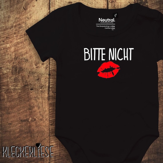 kleckerliese Babybody Body "Bitte nicht Küssen" Fair Wear