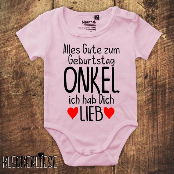 kleckerliese Babybody Body "Alles Gute ONKEL ich hab Dich Lieb" Fair Wear