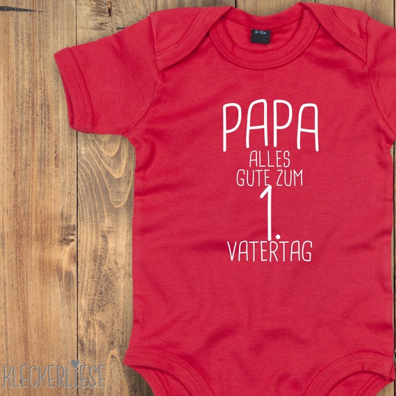 kleckerliese Baby Body "Papa Happy 1st Father's Day" Baby Body Romper Boys Girls Short Sleeve
