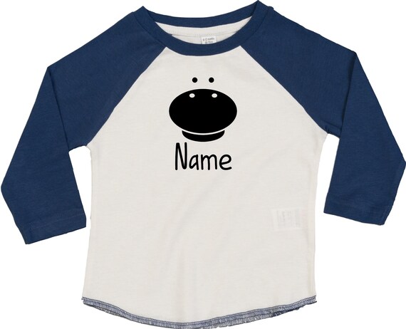 Kleckerliese Baby Kinder T-Shirt mit Wunschnamen Langarmshirt  "Tiere Kuh Kälbchen Wunschname" Raglan-Ärmel Jungen Mädchen