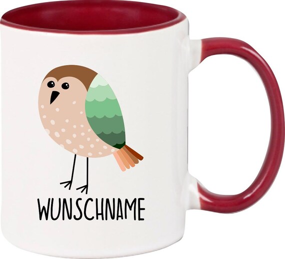 kleckerliese Kindertasse Teetasse Tasse Motiv Vogel Spatz Tiermotive Tiere mit Wunschnamen