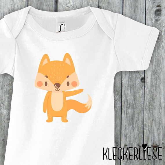 Baby Body "Tiermotiv Fuchs" Babybody Strampler Jungen Mädchen