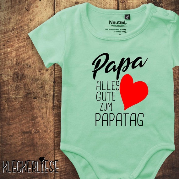 kleckerliese baby bodysuit "Dad Happy Dad's Day" Fair Wear Father's Day