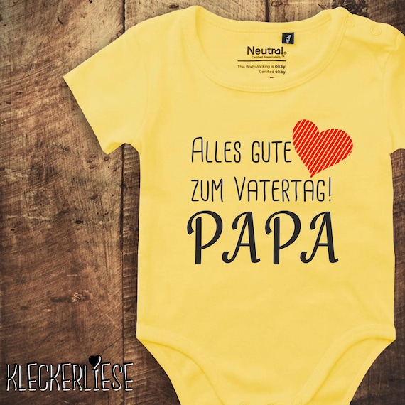 kleckerliese Babybody Vatertag Body "Alles Gute zum Vatertag Papa" Fair Wear, Bio, Organic Baby Jungen Mädchen