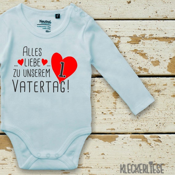 Kleckerliese Father's Day Long Sleeve Body "All the love for our 1st Father's Day" Fair Wear Organic Organic Babybody