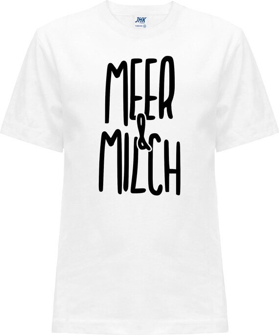 Kleckerliese Baby Kinder T-Shirt "MEER & MILCH" Kurzarm Sprüche Jungen Mädchen Shirt Nicki mit Aufdruck Motiv